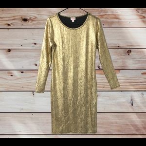 Lularoe M Debbie Long Sleeve Dress Copper Rose